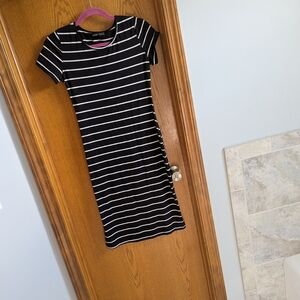 Black and White Striped Bodycon Dress